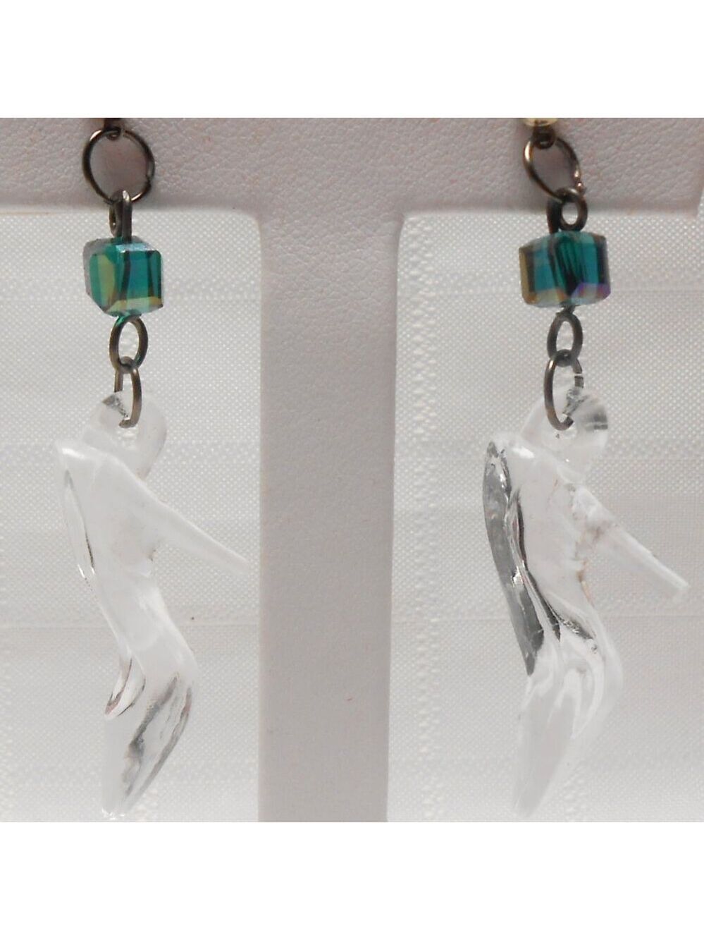 No143 Handmade earrings with 1 1/2 inches acrylic shoes charms